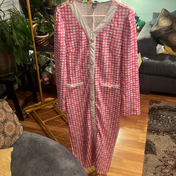 Shein large inspired dress, pink, white plaid, faux buttons? New - Picture 2 of 7